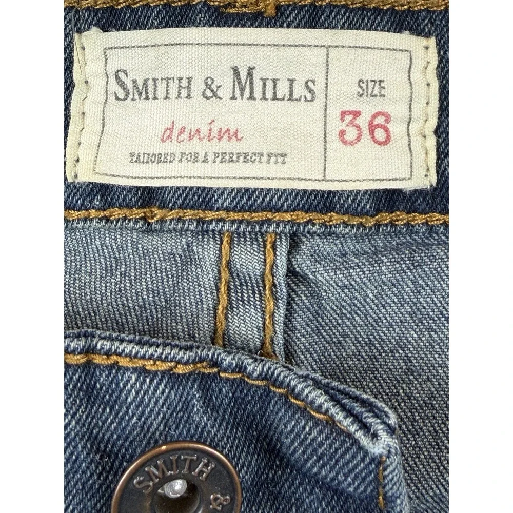 Smith And Mills Jeans Mens 36x32 Blue Stretch Denim‎ Western Cowboy Tapered